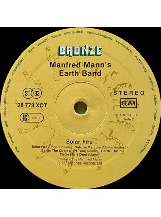 1403886		Manfred Mann's Earth Band – Solar Fire	Prog Rock	1973	Bronze – 28 778 XOT	NM-/NM	Germany	Remastered	1978