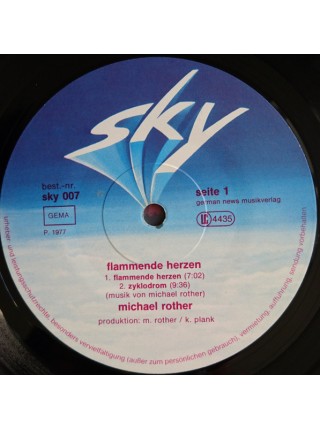 1400717	Michael Rother (ex  Kraftwerk) – Flammende Herzen	1977	Sky Records – sky 007	NM/NM	Germany