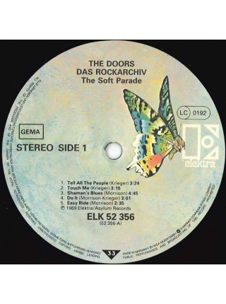 1401077		The Doors ‎– The Soft Parade  	Psychedelic Rock, Blues Rock	1969	Elektra – ELK 52 356	NM/NM	Germany	Remastered	1982