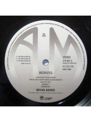 35003218		 Bryan Adams – Reckless   2lp	" 	Pop Rock"	Black, 180 Gram, Limited	1984	" 	A&M Records – 378 305-9"	S/S	 Europe 	Remastered	10.11.2014