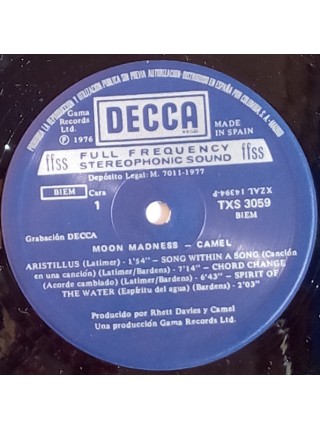 1402195	Camel – Moonmadness	Prog Rock	1977	Gama – TXS 3059, Decca – TXS 3059	NM/NM	Spain