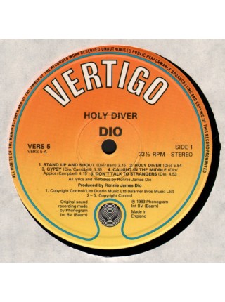 99007  Платиновая реплика музыкального альбома Dio  ‎– Holy Diver