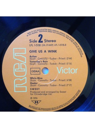 1403460	The Sweet – Give Us A Wink	Glam Rock	1976	RCA Victor – LPL 1-5118, RCA Victor – 26.21669	EX+/EX+	Germany