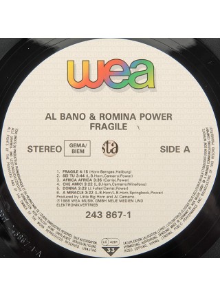 1403470	Al Bano & Romina Power ‎– Fragile	Pop	1988	WEA ‎– 243 867-1	EX+/NM	Germany