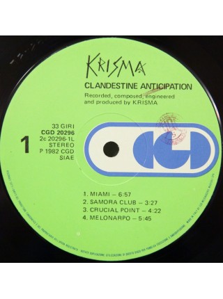 1402206	Krisma – Clandestine Anticipation	Electronic, Synth-Pop	1982	CGD – CGD 20296	EX/EX	Italy