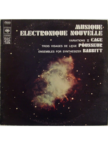 1402221	Cage/Pousseur/Babbitt – Musique Electronique Nouvelle	Electronic, Experimental	1968	CBS – S 34-61 064, CBS – S 34-61.064, Odyssée – S 34-61 064, Odyssée – S 34-61.064	NM/NM	France