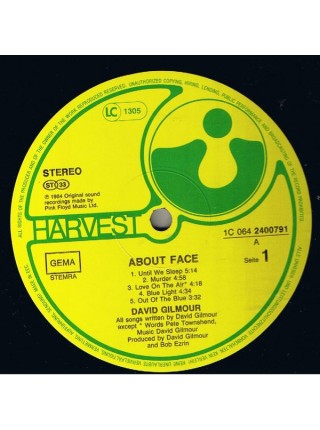 1403938		David Gilmour – About Face	Art Rock, Classic Rock	1984	Harvest – 1C 064 2400791, Harvest – 2400791	NM/EX+	Europe	Remastered	1984