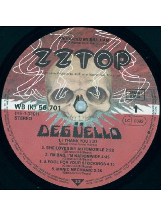 1403956		ZZ Top ‎– Degüello	Blues Rock	1979	Warner Bros. Records – WB 56 701	NM/NM	Europe	Remastered	####