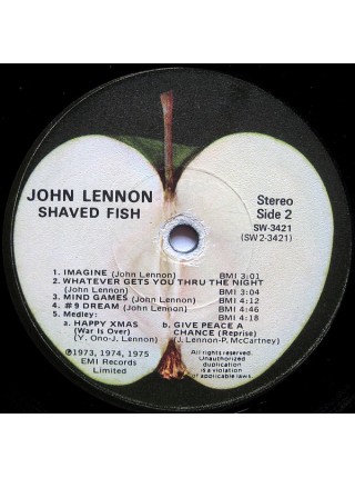 1403948		Lennon & The Plastic Ono Band – Shaved Fish	Classic Rock, Pop Rock	1975	Apple Records – SW-3421	NM/NM	USA	Remastered	1975