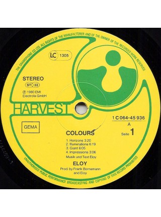 99012	Платиновая реплика музыкального альбома	Eloy – Colours