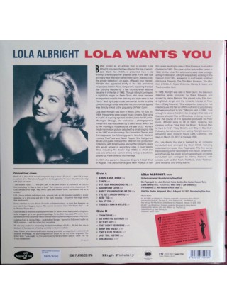 36000008	 	 Lola Albright – Lola Wants You	" 	Jazz, Pop"	Black, 180 Gram, Limited	1957	" 	Supper Club – 013"	S/S	 Europe 	Remastered	30.06.2023