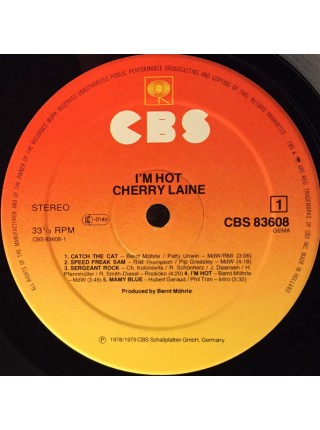 1400073	Cherry Laine ‎– I'm Hot	1979	CBS - CBS 83608	NM/NM	Germany