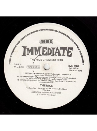 1402652	The Nice – Greatest Hits	Prog Rock, Symphonic Rock	1977	Immediate – IML 2003	NM/EX	England