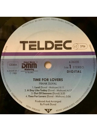 5000206	  Frank Duval – Time For Lovers	"	Soft Rock, Downtempo"	1985	"	TELDEC – 6.26235"	EX+/EX+	Germany	Remastered	1985