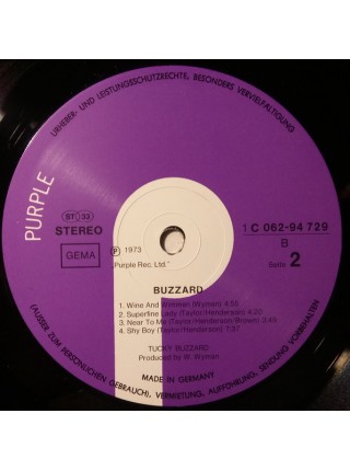 1404967		Tucky Buzzard ‎– Buzzard		Classic Rock	1973	Purple Records ‎– 1C 062 - 94 729	NM+/NM+	Germany	Remastered	1973