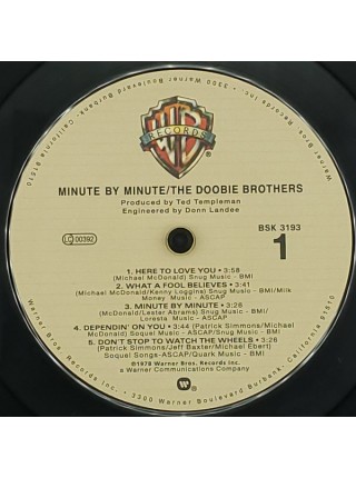 35015097	 	 The Doobie Brothers – Minute By Minute	" 	Classic Rock"	Black, 180 Gram	1978	" 	Warner Bros. Records – BSK 3193, Speakers Corner Records – BSK 3193"	S/S	 Europe 	Remastered	15.11.2019