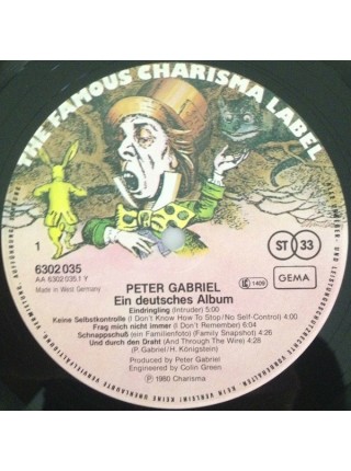1400762	Peter Gabriel ‎– Ein Deutsches Album	1980	Charisma ‎– 6302 035	NM/NM	Germany