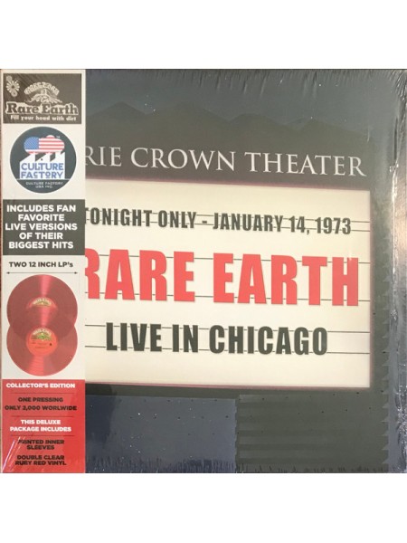35003945	Rare Earth - Live In Chicago (coloured)	" 	Rock, Funk / Soul"	1974	" 	Culture Factory USA, Inc. – CFU01173"	S/S	 Europe 	Remastered	2021