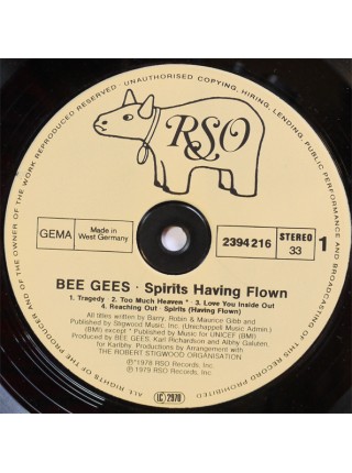 1404492		Bee Gees – Spirits Having Flown		Funk/Soul, Disco 	1979	RSO – 2394 216	NM/EX	Germany	Remastered	1979