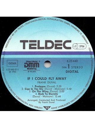 1403770		Frank Duval - If I Could Fly Away	        Electronic	1983	TELDEC ‎– 6.25 440	EX/EX--	Germany	Remastered	1983