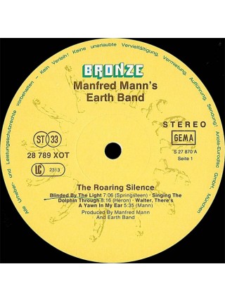 1404991		Manfred Mann's Earth Band ‎– The Roaring Silence		Hard Rock, Prog Rock 	1976	Bronze – 28 789 XOT	NM/NM	Germany	Remastered	1977