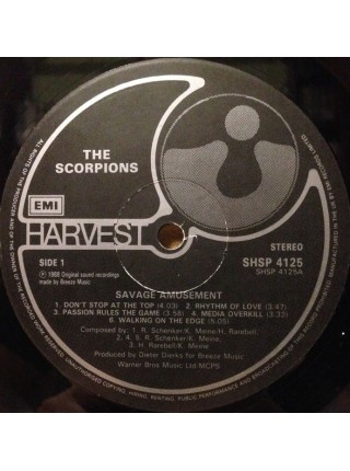 1405069		Scorpions – Savage Amusement		Hard Rock 	1988	Harvest – 1C 064 7 46704 1 DMM	EX+/EX+	Germany	Remastered	1984