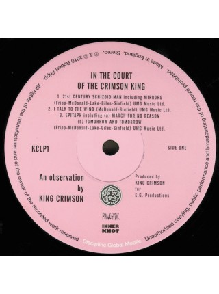 32002566	 King Crimson – In The Court Of The Crimson King	" 	Prog Rock"	1969	Remastered	2010	"	Discipline Global Mobile – KCLP1"	S/S	 Europe 