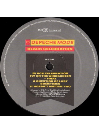 500562	Depeche Mode – Black Celebration	Synth-pop	1986	"	Mute – STUMM 26"	NM/NM	England