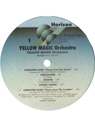 1401415	Yellow Magic Orchestra - Yellow Magic Orchestra		1979	HORIZON SP 736	S/S	USA