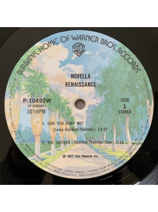 1401462	Renaissance ‎–Novella	Art Rock, Prog Rock, Symphonic Rock	1977	Warner Bros. Records ‎– P-10492W	NM/NM	Japan