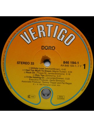 1401489	Doro - Doro    Poster	Hard Rock, Heavy Metal	1990	Vertigo – 846 194-1	EX/NM	Europe