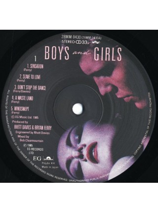 400598	Bryan Ferry ‎– Boys And Girls ( OBI ) 			1985/1985,		EG ‎– 28MM-0430,		Japan,		NM/NM