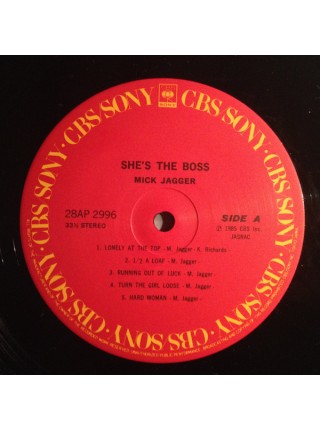 1400326	Mick Jagger ‎– She's The Boss  Obi - копия	1985	CBS/Sony – 28AP 2996	NM/NM	Japan