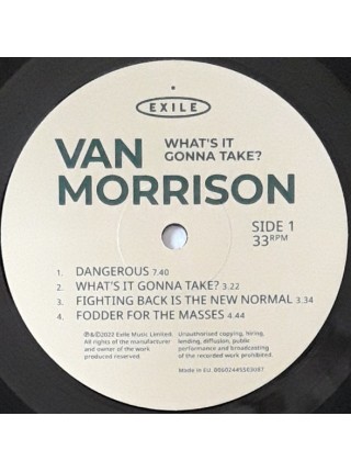 35014794	 	 Van Morrison – What's It Gonna Take?, 2lp	" 	Blues Rock, Folk Rock"	Exile	2022	" 	Exile – 00602445182251"	S/S	 Europe 	Remastered	20.05.2022