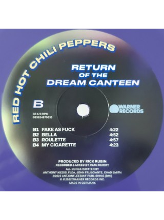 35002381	 Red Hot Chili Peppers – Return Of The Dream Canteen  2lp,Purple, Limited 	" 	Alternative Rock"	2022	Remastered	2022	" 	Warner Records – 093624867357"	S/S	 Europe 