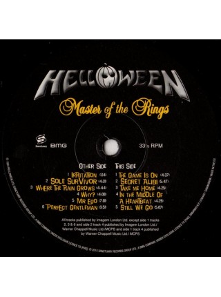 35006075		 Helloween – Master Of The Rings	" 	Power Metal"		1994	" 	Sanctuary – BMGRM074LP, BMG – BMGRM074LP"	S/S	 Europe 	Remastered	20.7.2015
