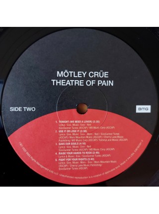 35006036		 Mötley Crüe – Theatre Of Pain	" 	Hard Rock, Heavy Metal"	Black	1985	" 	BMG Rights Management (US) LLC – 538782581"	S/S	 Europe 	Remastered	23.09.2022
