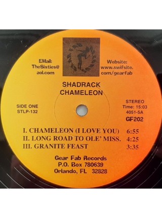 1401540		Shadrack Chameleon ‎– Shadrack Chameleon  	Psychedelic Rock	1973	Gear Fab Records ‎– GF-202	M/M	USA	Remastered	1998