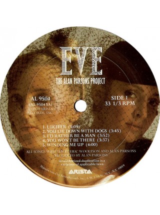 1405137		The Alan Parsons Project ‎– Eve		Prog Rock, Pop Rock, Electronic, Synth-pop 	1979	Arista – AL 9504	NM/NM	 Canada	Remastered	1979