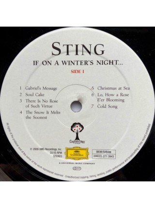 1405118		Sting – If On A Winter's Night…		Acoustic, Soft Rock 	2009	Deutsche Grammophon – 06025 271 3943	 Mint/Mint	Europe	Remastered	2016