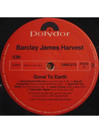 1405124		Barclay James Harvest – Gone To Earth		Symphonic Rock	1977	Polydor – 2460 273	EX+/EX	 Germany	Remastered	1977