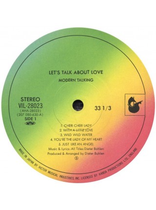 1405128		Modern Talking ‎– Let's Talk About Love - The 2nd Album	Obi	Electronic, Synth-pop, Euro-Disco	1986	Hansa – VIL-28083	NM/NM	Japan	Remastered	1986