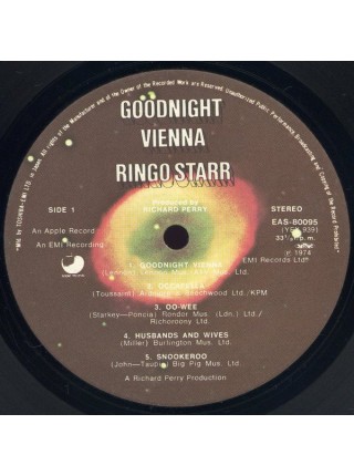 1400796		Ringo Starr ‎– Goodnight Vienna   (no OBI)	Pop Rock	1974	Apple Records ‎– EAS-80095	NM/NM	Japan	Remastered	1974