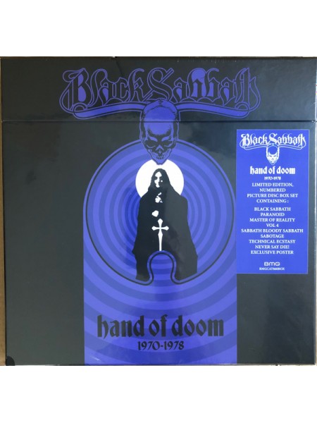 35017119	 	 Black Sabbath – Hand Of Doom 1970-1978	 Hard Rock	Picture, Box, Limited, 8lp	2023	" 	BMG – BMGCAT860BOX, BMG – 4050538971200"	S/S	 Europe 	Remastered	08.12.2023