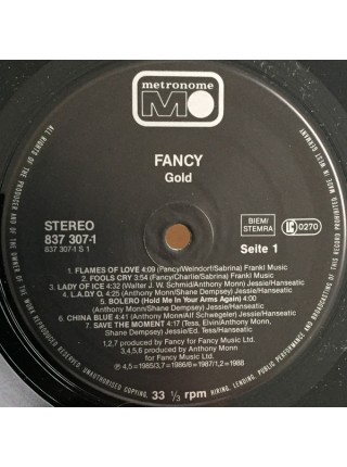 500566	Fancy – Gold	Euro-Disco	1988	"	Metronome – 837 307-1"	NM/NM	Germany