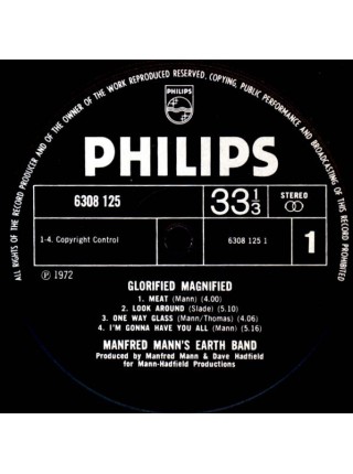 600267	Manfred Mann's Earth Band – Glorified Magnified		1972	Philips – 6308 125	EX+/EX+	Europe