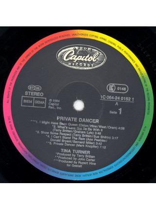 1402325	Ike & Tina Turner – Private Dancer	Pop Rock, Soul	1984	 Capitol Records – 1C 064 2401521, Capitol Records – 2401521	EX/EX	Europe