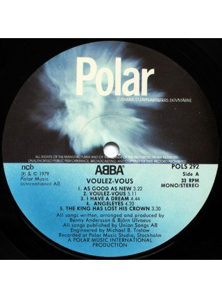 600145		ABBA – Voulez-Vous		1979	Polar – POLS 292	NM/NM	Sweden