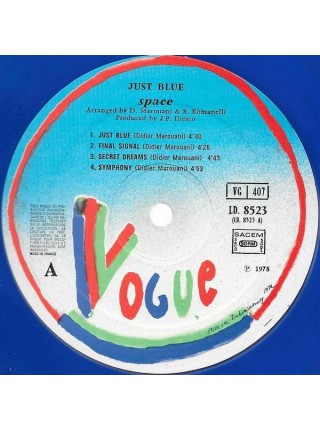 500777	Space – Just Blue,  Limited Edition, Blue Translucent	"	Synth-pop, Disco"	1978	"	Vogue – LD 8523"	EX+/EX	France