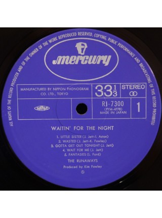 1402912		The Runaways ‎– Waitin' For The Night	Hard Rock	1977	Mercury ‎– RJ-7209	NM/NM	Japan	Remastered	1977